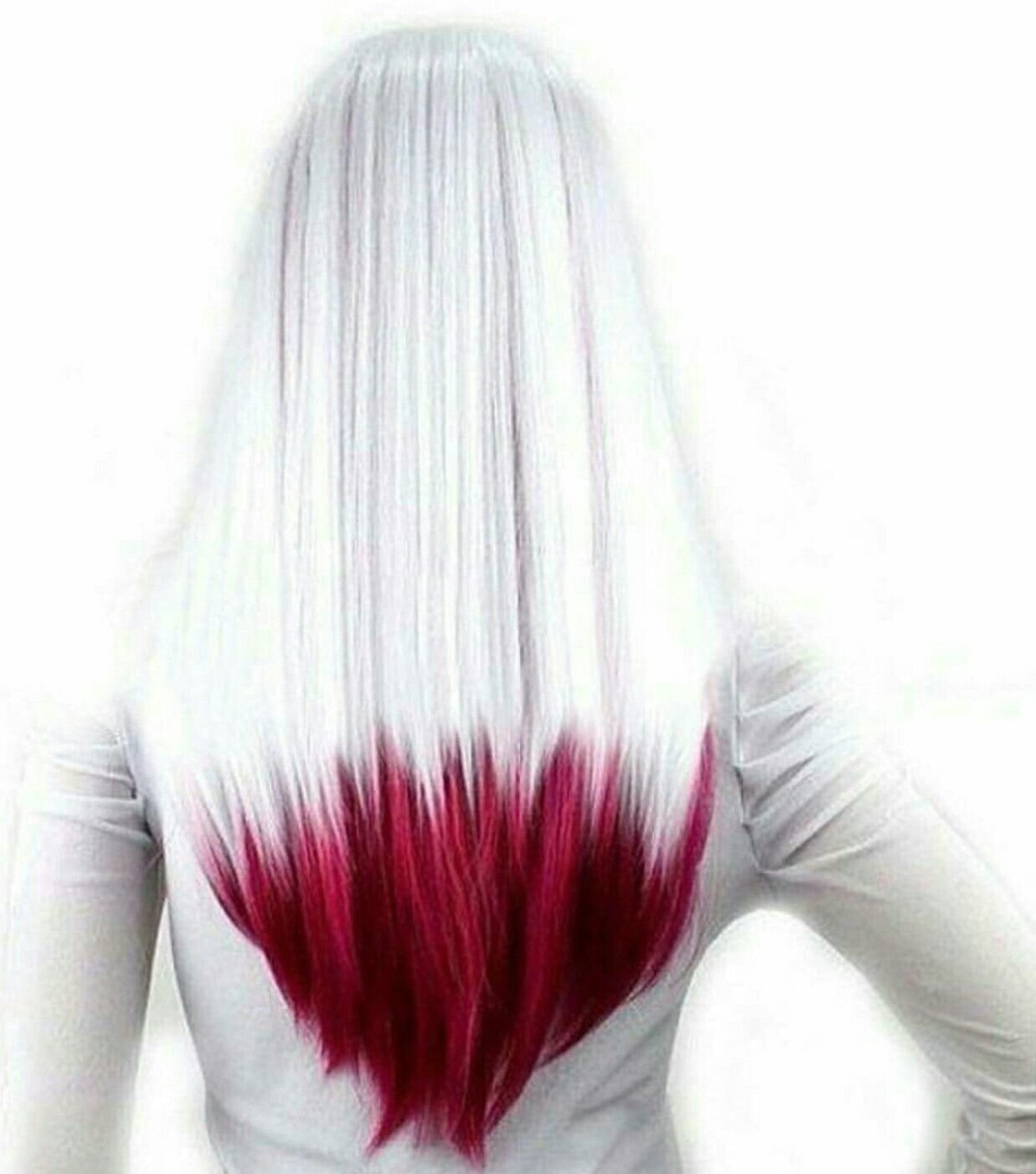 Красно белое окрашивание волос