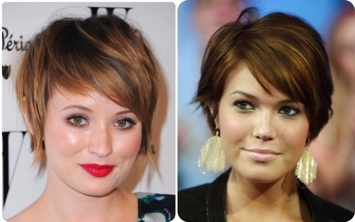 Причёски на полное лицо с челкой