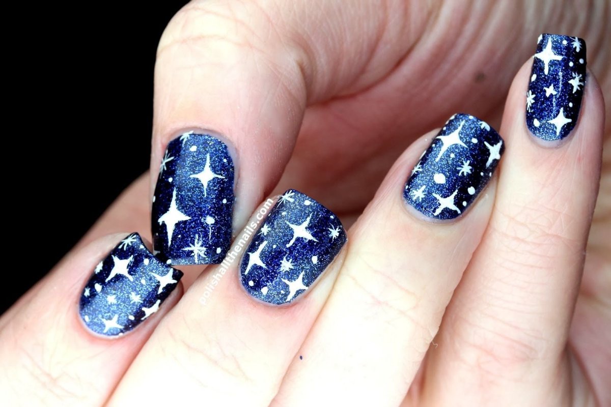 Педикюр Звездная ночь